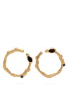 Matchesfashion.com Marni - Crystal Embellished Mismatched Hoop Earrings - Womens - Gold