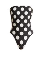 Norma Kamali Bishop Mio Polka-dot Print Swimsuit