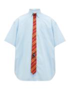 Matchesfashion.com Vetements - Striped Tie Poplin Shirt - Mens - Blue