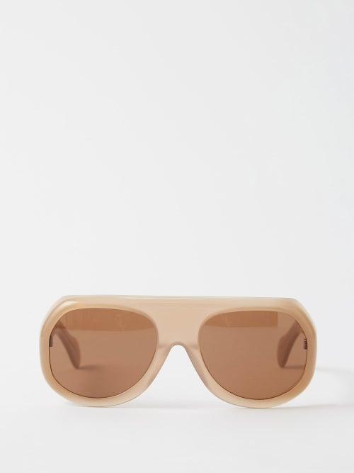 Port Tanger - X Vanessa Reid Kuky Aviator Sunglasses - Womens - Beige Multi