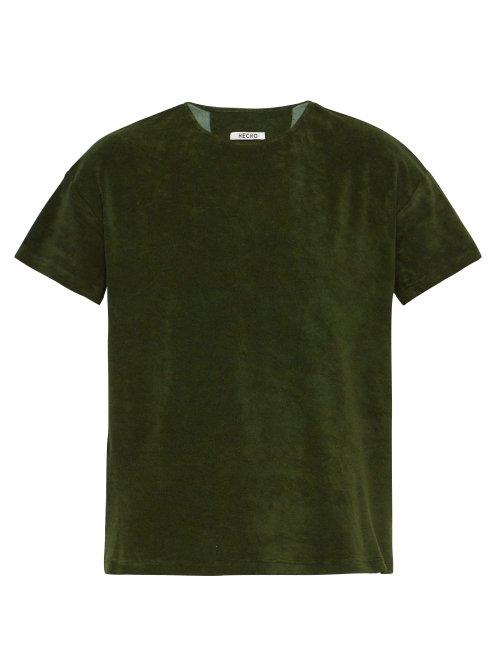 Matchesfashion.com Hecho - Relaxed Cotton Terry Blend T Shirt - Mens - Green