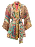 Matchesfashion.com Etro - Dalia Belted Printed Floral-jacquard Jacket - Womens - Red Multi