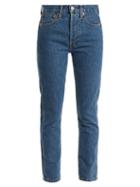 Matchesfashion.com Re/done Originals - High Rise Slim Leg Cropped Jeans - Womens - Blue