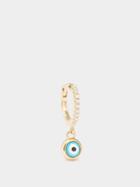 Jacquie Aiche - Diamond, Ceramic & 14kt Gold Single Earring - Womens - Blue Multi