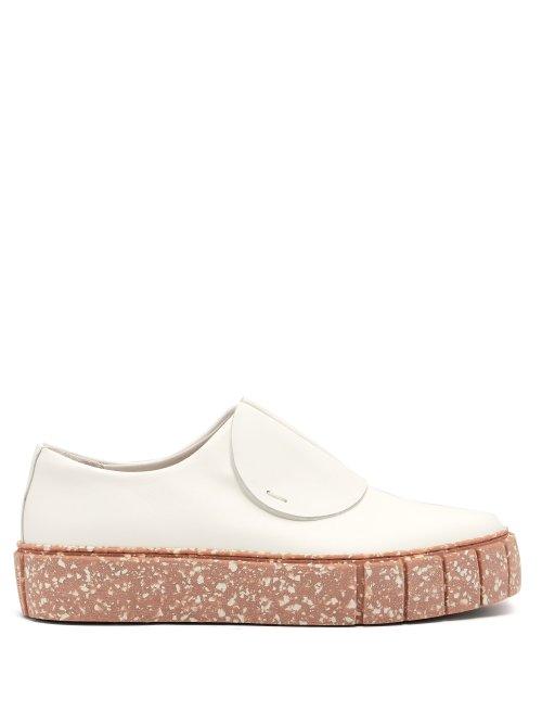 Matchesfashion.com Primury - Paper Planes Slip On Leather Trainers - Womens - Pink White