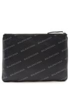 Matchesfashion.com Balenciaga - Logo Print Leather Pouch - Mens - Black Multi