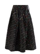 Horror Vacui - Toga Swedish Meadow-print Cotton Midi Skirt - Womens - Black Multi