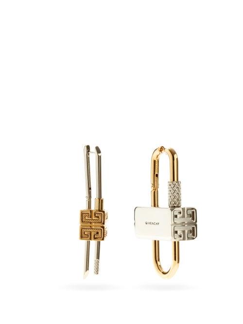 Matchesfashion.com Givenchy - Lock Mismatched Earrings - Womens - Gold Multi