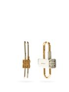 Matchesfashion.com Givenchy - Lock Mismatched Earrings - Womens - Gold Multi