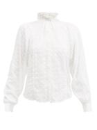 Matchesfashion.com Isabel Marant Toile - Terzali Floral-embroidered Voile Shirt - Womens - White