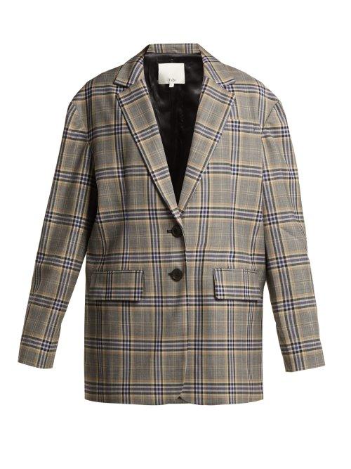 Matchesfashion.com Tibi - Lucas Oversized Checked Woven Blazer - Womens - Grey Multi