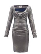 Vivienne Westwood - Ginnie Cowl-neck Lam-jersey Dress - Womens - Silver