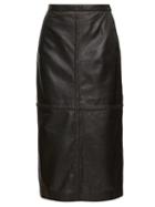 Matchesfashion.com Altuzarra - Mooney Panelled Leather Midi Skirt - Womens - Black