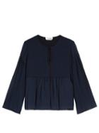 Chloé Gathered-seam Cotton And Silk-blend Top