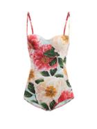 Matchesfashion.com Dolce & Gabbana - Camellia-print Underwired Balconette Swimsuit - Womens - Pink Print