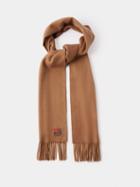 Loewe - Anagram-embroidered Cashmere Scarf - Mens - Camel