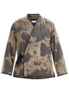 Matchesfashion.com Sasquatchfabrix - Holstein Abstract-print Velvet Wrap Jacket - Mens - Black