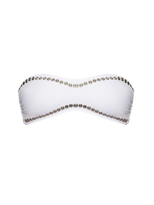 Norma Kamali Stud Sunglass Bandeau Bikini Top