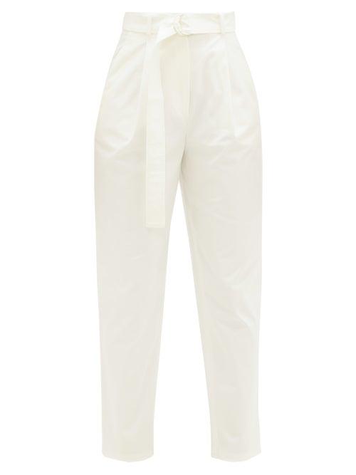 Matchesfashion.com Max Mara Studio - Acino Trousers - Womens - White