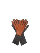 Matchesfashion.com Burberry - Leather And Cashmere Gloves - Womens - Tan