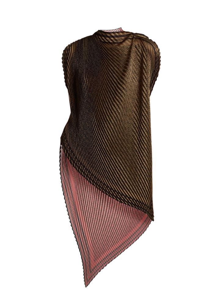 Loewe Anagram Asymmetric-hem Pliss-pleated Top