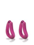 Balenciaga - Logo-engraved Hoop Earrings - Womens - Pink