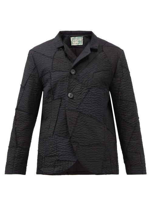 By Walid - Martin City Vintage Wool-twill Patchwork Jacket - Mens - Navy
