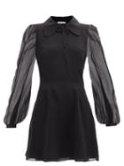 Bella Freud - Backing Singer Silk-georgette Mini Dress - Womens - Black