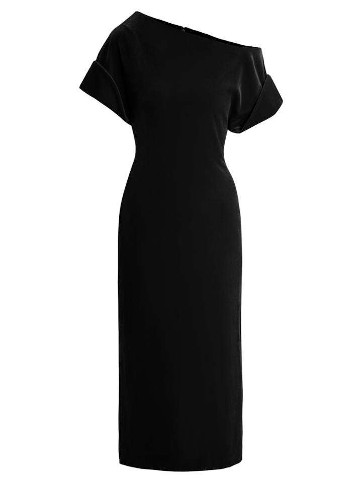 Christopher Kane One-shoulder Stretch-velvet Midi Dress