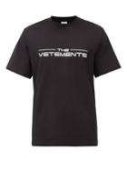 Matchesfashion.com Vetements - The Logo-print Cotton-jersey T-shirt - Mens - Black