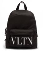 Mens Bags Valentino Garavani - Vltn-logo Canvas Backpack - Mens - Black White