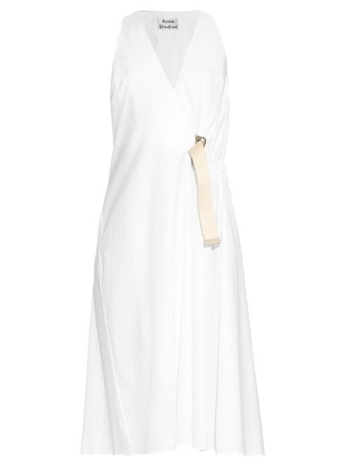 Acne Studios Chen Pop Wrap Cotton-poplin Dress
