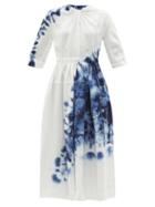 Matchesfashion.com Proenza Schouler - Tie-dye Crepe Midi Dress - Womens - White Multi