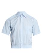 Balenciaga Striped Cotton-poplin Cropped Shirt