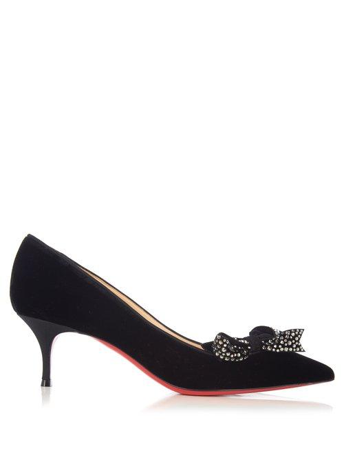 Matchesfashion.com Christian Louboutin - Mille Menule 60 Velvet Pumps - Womens - Black