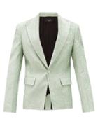 Matchesfashion.com Amiri - Single-breasted Chenille-brocade Suit Jacket - Mens - Light Green