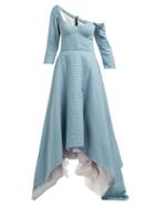 Matchesfashion.com Natasha Zinko - Off The Shoulder Cotton Dress - Womens - Turquoise