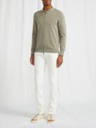 Thom Sweeney - Slant-pocket Zipped Sweater - Mens - Light Green