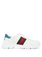Matchesfashion.com Gucci - Nathane Web-stripe Leather Trainers - Mens - White