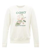Casablanca - Logo-print Organic Cotton-jersey Sweatshirt - Mens - White