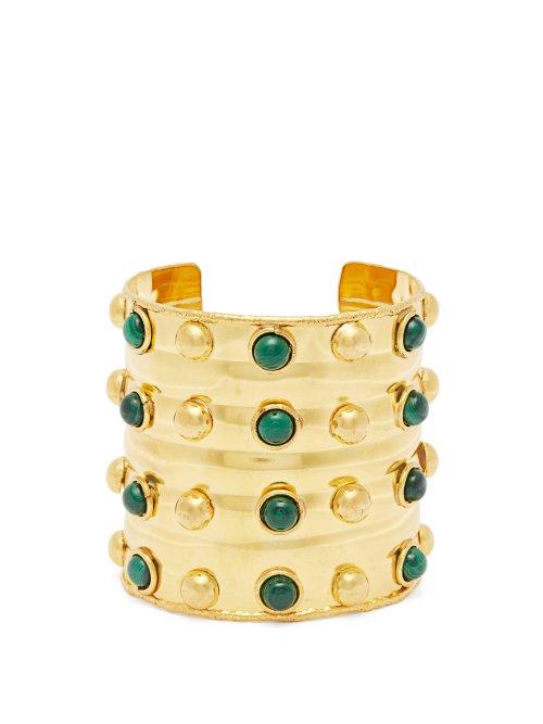 Matchesfashion.com Sylvia Toledano - Massai Dots Malachite Stone Cuff - Womens - Green