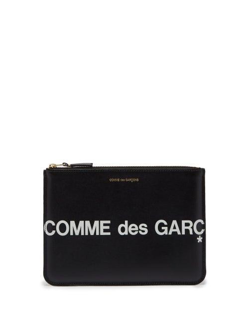 Matchesfashion.com Comme Des Garons Wallet - Logo-print Leather Pouch - Mens - Black