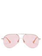 Matchesfashion.com Gucci - Aviator Metal Sunglasses - Womens - Pink Silver