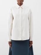 Staud - Leonora Cotton-blend Grosgrain Shirt - Womens - Ivory