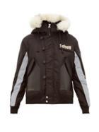 Matchesfashion.com Schott - Leather Panelled Hooded Parka - Mens - Black