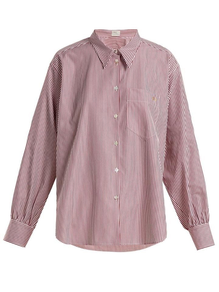 Hillier Bartley Oversized Striped Cotton Shirt