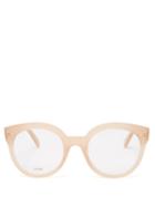 Celine Eyewear - Cat-eye Acetate And Metal Glasses - Womens - Light Pink