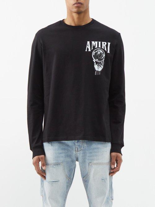Amiri - Crystal Ball-print Cotton Long-sleeved T-shirt - Mens - Black