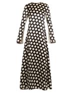 Calvin Klein Collection Koko Polka-dot Satin Maxi Dress