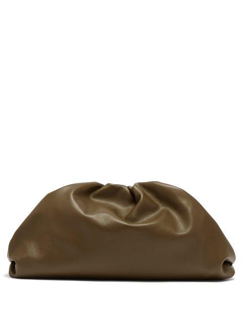 Matchesfashion.com Bottega Veneta - The Pouch Gathered Leather Clutch - Womens - Green